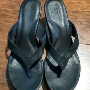 Black UGG wedges